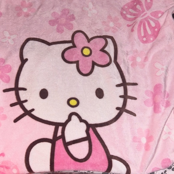 Pink butterfly hello kitty blanket - Picture 1 of 3